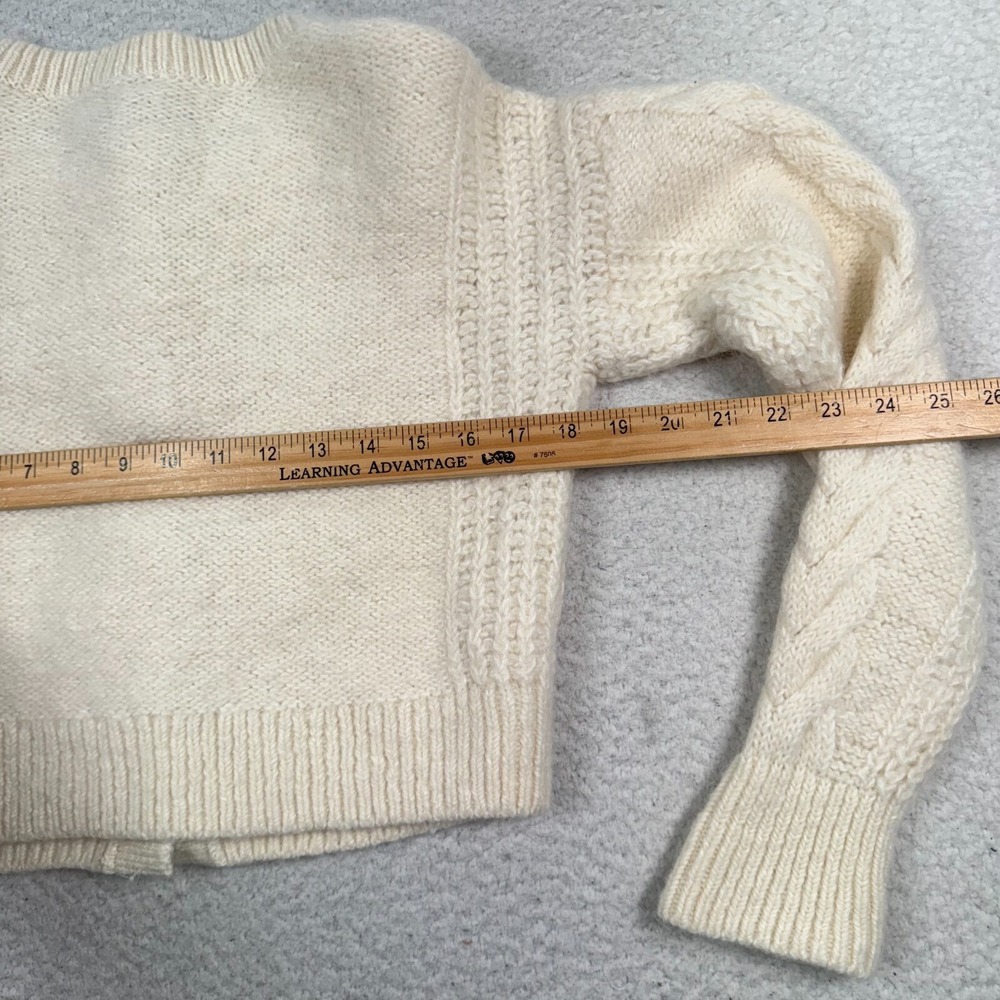 & Other Stories Sweater Womens Small Cardigan Alpaca Wool Blend Cable Knit Ivory - Picture 8 of 11